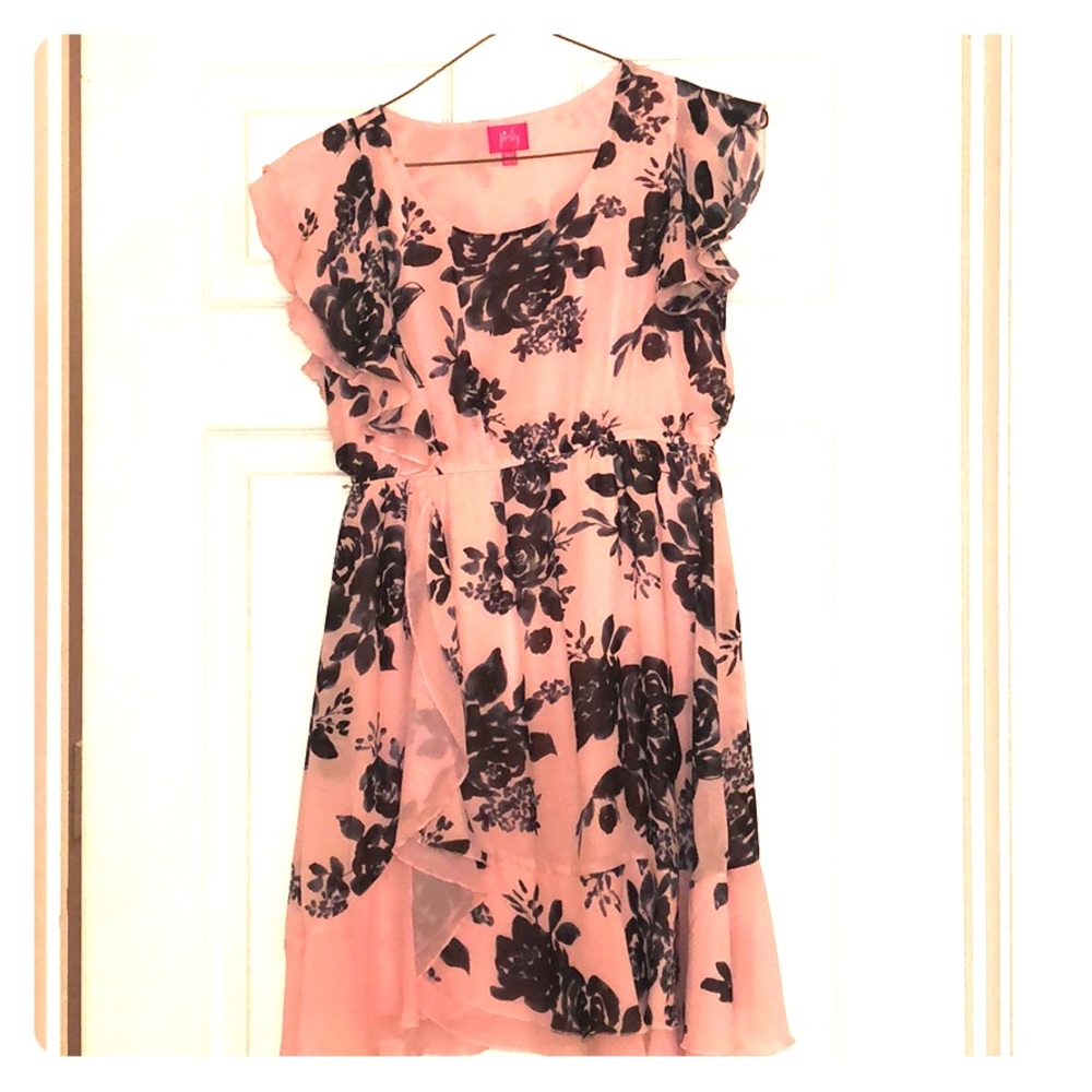 black and pink floral dress